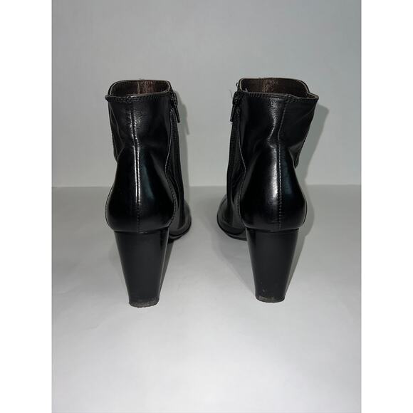 VERO CUOIO Black Leather Booties 1.5-2" Heels SIZE 39/8.5 - Picture 5 of 7